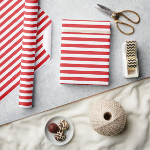 Roter und weißer Streifen mit Süßigkeiten Geschenkpapier
