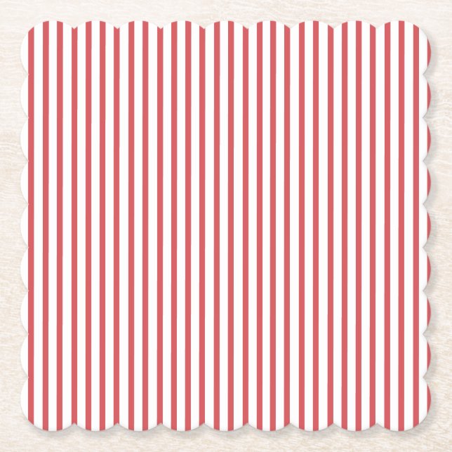 Roter und weißer Streifen Untersetzer (Vorderseite)