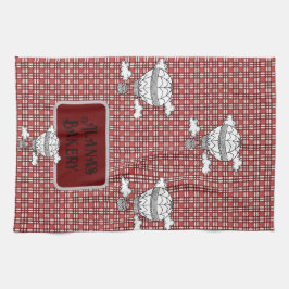 Roter und weißer Tartan Geschirrtuch