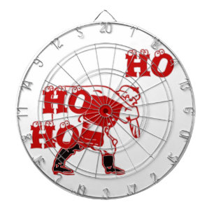 Roter und Weißer Weihnachtsmann beim Gehen Ho Ho H Dartscheibe