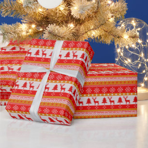 Roter und Weißer Weihnachtspullover Vintage Weihna Geschenkpapier