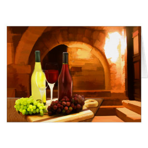 Roter und weißer Wein im Keller