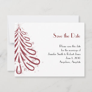Roter und weißer Winter Save the Date Wedding