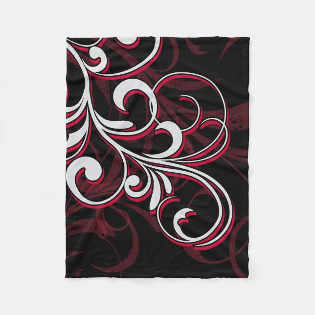Roter und weißer Wirbel Fleecedecke (Vorderseite)