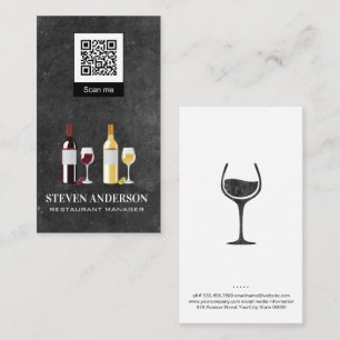 Roter und Weißwein   Restaurant   qr Code Visitenkarte