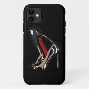 Roter Unterseitenschuh-Heels STAPELTE SCHWARZES Case-Mate iPhone Hülle