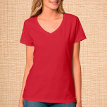 Roter V-Neck-T - Shirt für Frauen / Anpassen<br><div class="desc">T - Shirt: Erstellen Sie Ihren eigenen benutzerdefinierten T - Shirt mit Text. Leichte Einstellungen (Design bearbeiten) durch das Hinzufügen von mehr Text, Hintergrundfarben oder mehr Bildern.</div>