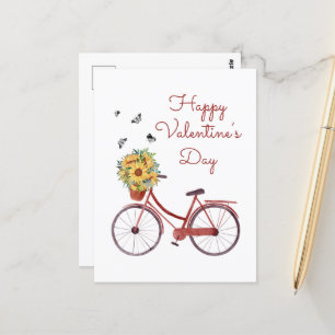 Roter Valentinstag-Fahrrad Postkarte