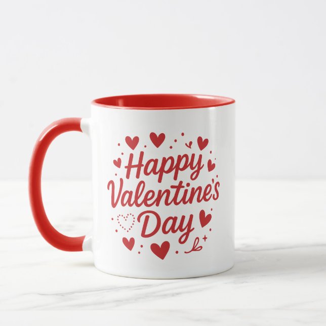 Roter Valentinstag-Kaffeebecher Tasse (Links)