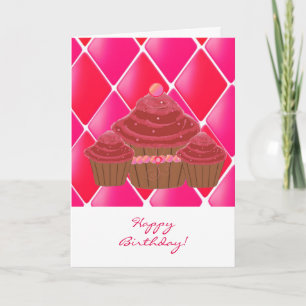 Roter Velvet Birthday Cupcakes Karte
