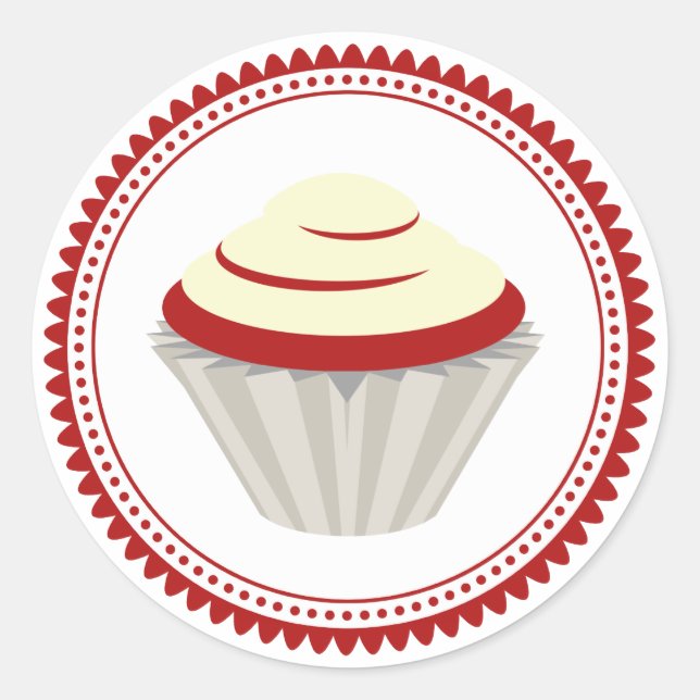 Roter Velvet Cupcake Umschlag Aufkleber Aufkleber (Vorderseite)