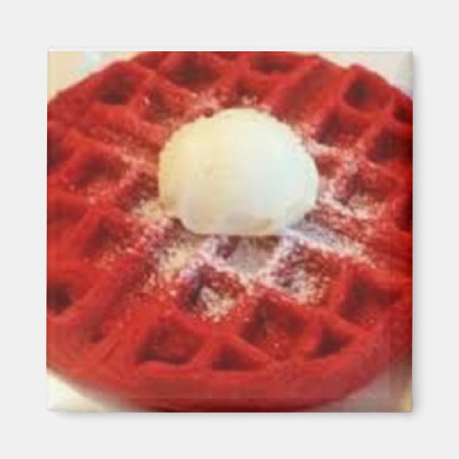 Roter Velvet Waffle Magnet (Vorne)