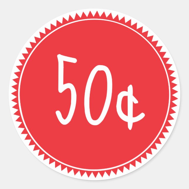 Roter Verkaufspreis-Rundaufkleber Runder Aufkleber (Vorderseite)