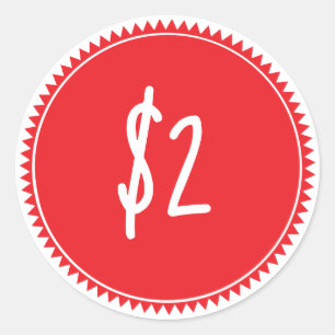 Roter Verkaufspreis-Rundaufkleber Runder Aufkleber