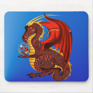 Roter Vermögens-Drache Mousepad