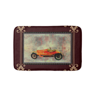 Roter Vintage-Autobadmatte Badematte