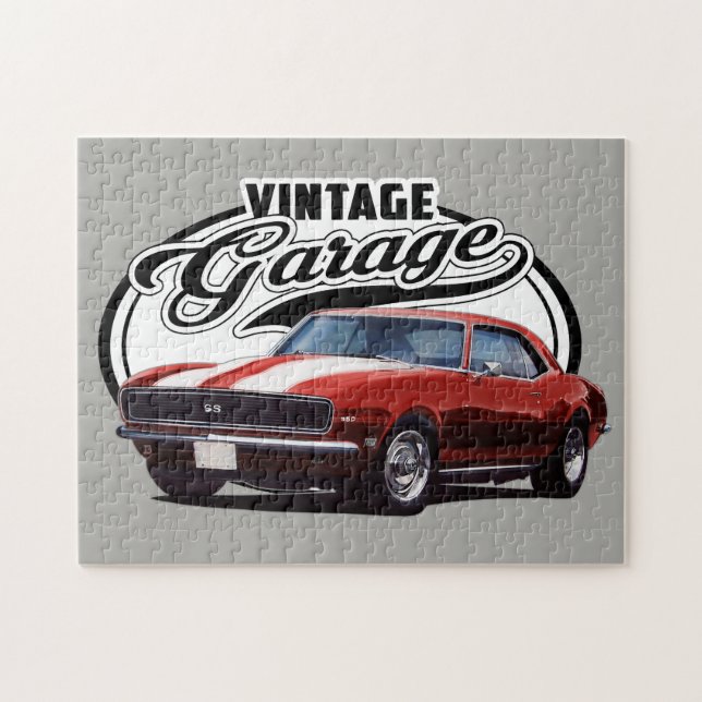 Roter Vintage Camaro Puzzle (Horizontal)