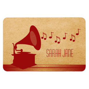 Roter Vintage-Grammophon Premium-Magnet Magnet