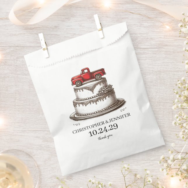 Roter Vintage-LKW Geschenktütchen (Ausgeschnitten)