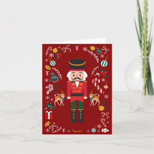 Roter Vintage-Nussknacker Weihnachten Karte