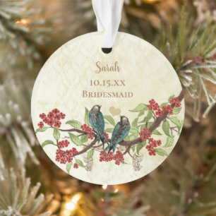 Roter Vintage-Vogel-Brautjungfer-Schmuck Ornament
