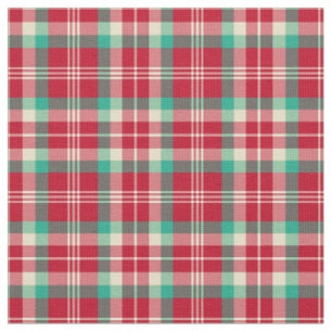 Roter Vintage-Weihnachts-Karostoff Stoff