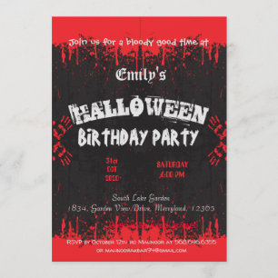 Roter Vintager Halbton zwischen gespenstischem Geb Einladung
