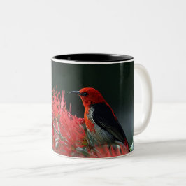 Roter Vogel am Zweig - Elegante Tasse