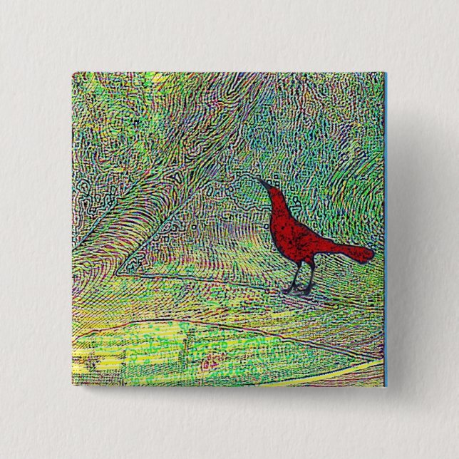Roter Vogel Button (Vorderseite)