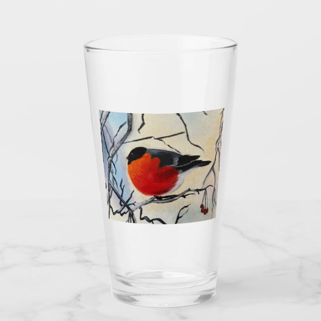 Roter Vogel Glas (Vorderseite)