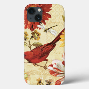 Roter Vogel im Blumengarten Case-Mate iPhone Hülle