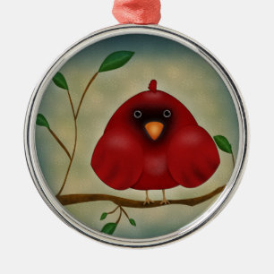 Roter Vogel-Kardinal Ornament Aus Metall
