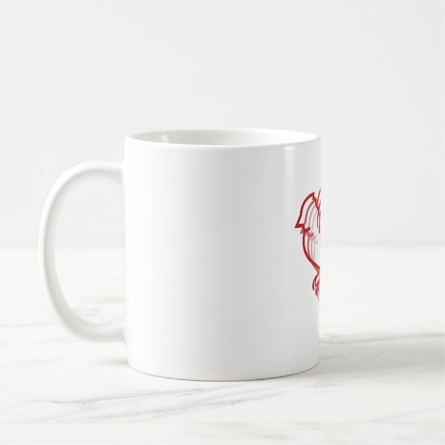 roter Vogel mehrschichtiges Tier Kaffeetasse (Links)