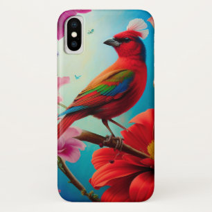 Roter Vogel und Blume Case-Mate iPhone Hülle