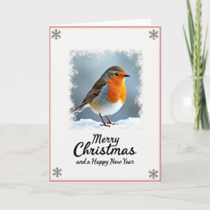 Roter Vogel Weihnachtskarte im Schnee Karte