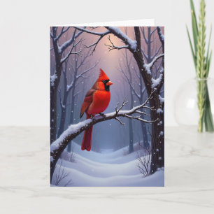 Roter Vogel Winterkarte Karte