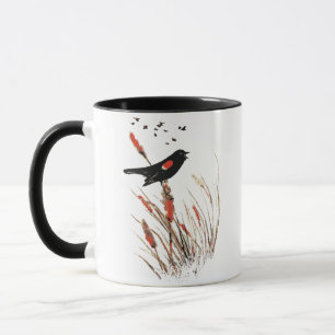 Roter Vogelgezwitscher Tasse