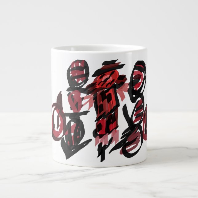 Roter Vogelscheuche  Herbst  Jumbo-Tasse (Vorderseite)