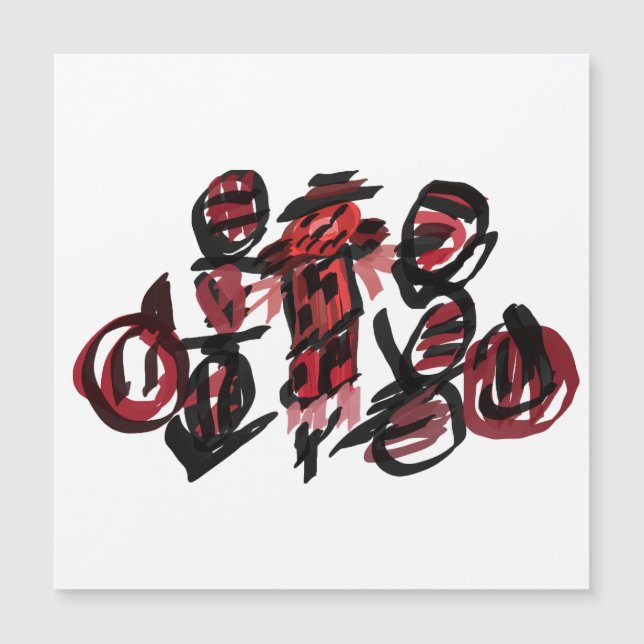 Roter Vogelscheuche  Herbst  Magnetkarte (Vorderseite)