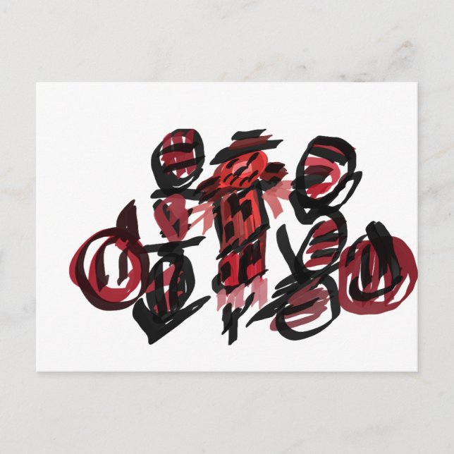 Roter Vogelscheuche  Herbst  Postkarte (Vorderseite)