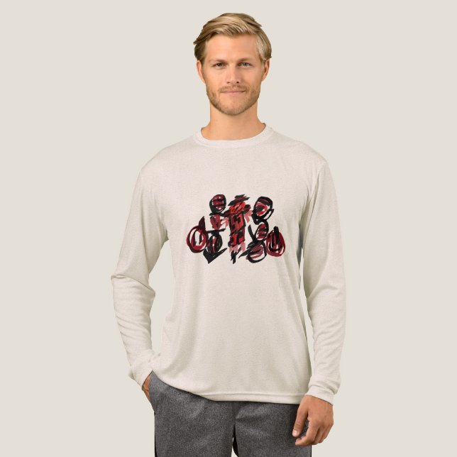 Roter Vogelscheuche  Herbst  Tri-Blend Shirt (Volle Vorderseite)