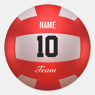 Roter Volleyball Runder Aufkleber
