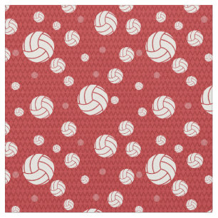 Roter Volleyball Zickzack Gemustert Stoff