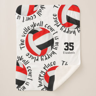 Roter Volleyballplatz, Happy Place Typografie Sherpadecke