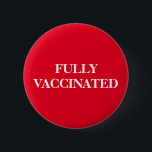 Roter vollständig geimpfter Knopf Button<br><div class="desc">Vollständig auf einem roten Knopf geimpft</div>