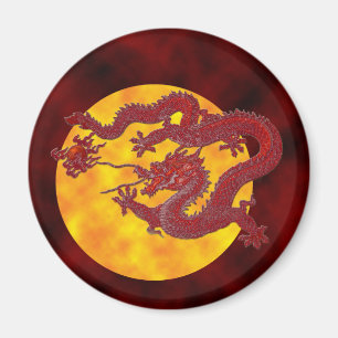 Roter Wachs-Drache Magnet