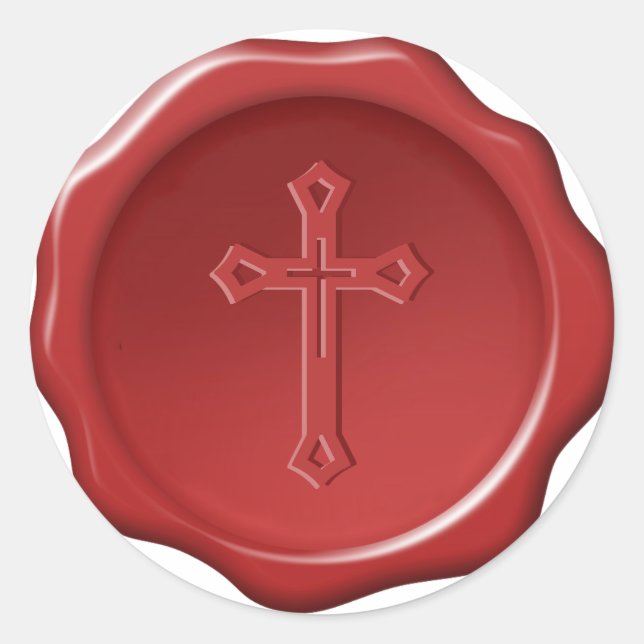 Roter Wachs Siegel Religiöser Sticker (Vorderseite)