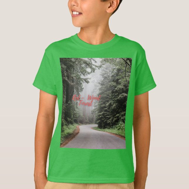 Roter Wald Kids Light Green Short Sleeve T-Shirt (Vorderseite)
