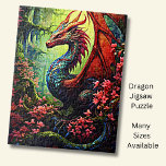 Roter Walddrache mit roten Blume Puzzle<br><div class="desc">Red Wing Forest Dragon mit Roten Blume - - Sehen Sie meinen Laden für viel mehr großartige Drachengeschenke.</div>