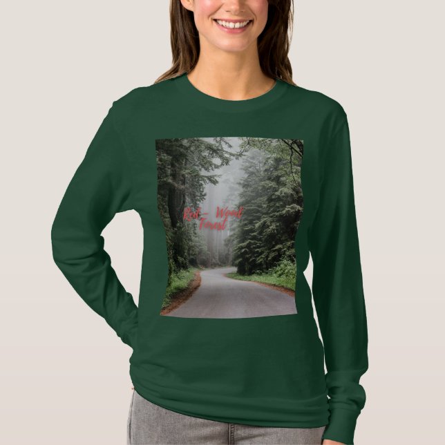Roter Waldwald - Grüner Langschläfer T-Shirt (Vorderseite)